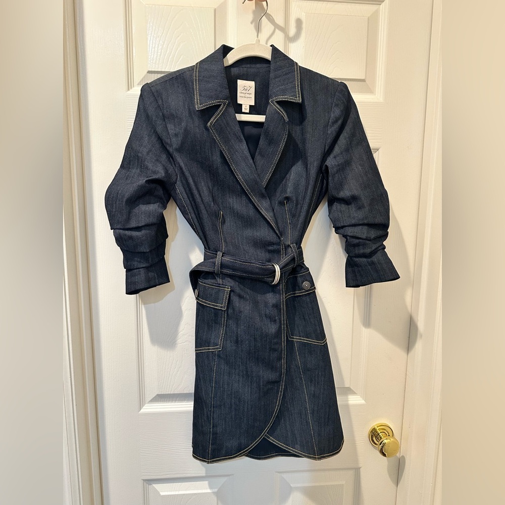 Cinq a Sept Janessa Belted Denim Blazer Dress. So beautiful! Worn once.